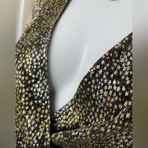 Gold and Silver Star Patterned Micheal Kors Black Dress